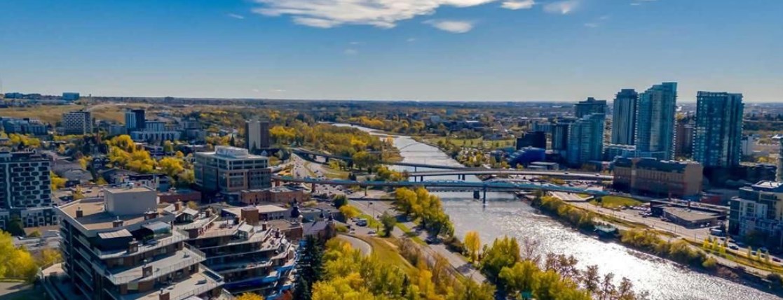 calgary river through downtown