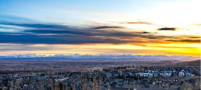 ROCKY MOUNTAINS FROM SPRINGBANK HILL CALGARY